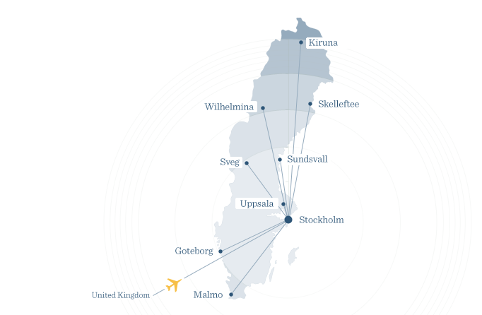 Attendees distance and location map